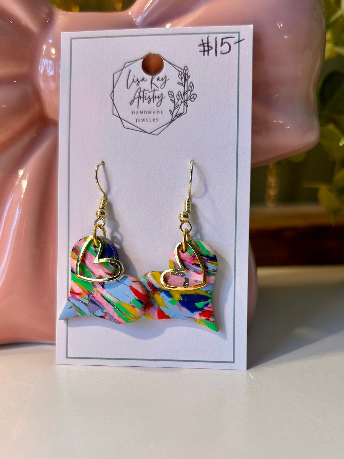 Rainbow Hearts and Charms Dangles