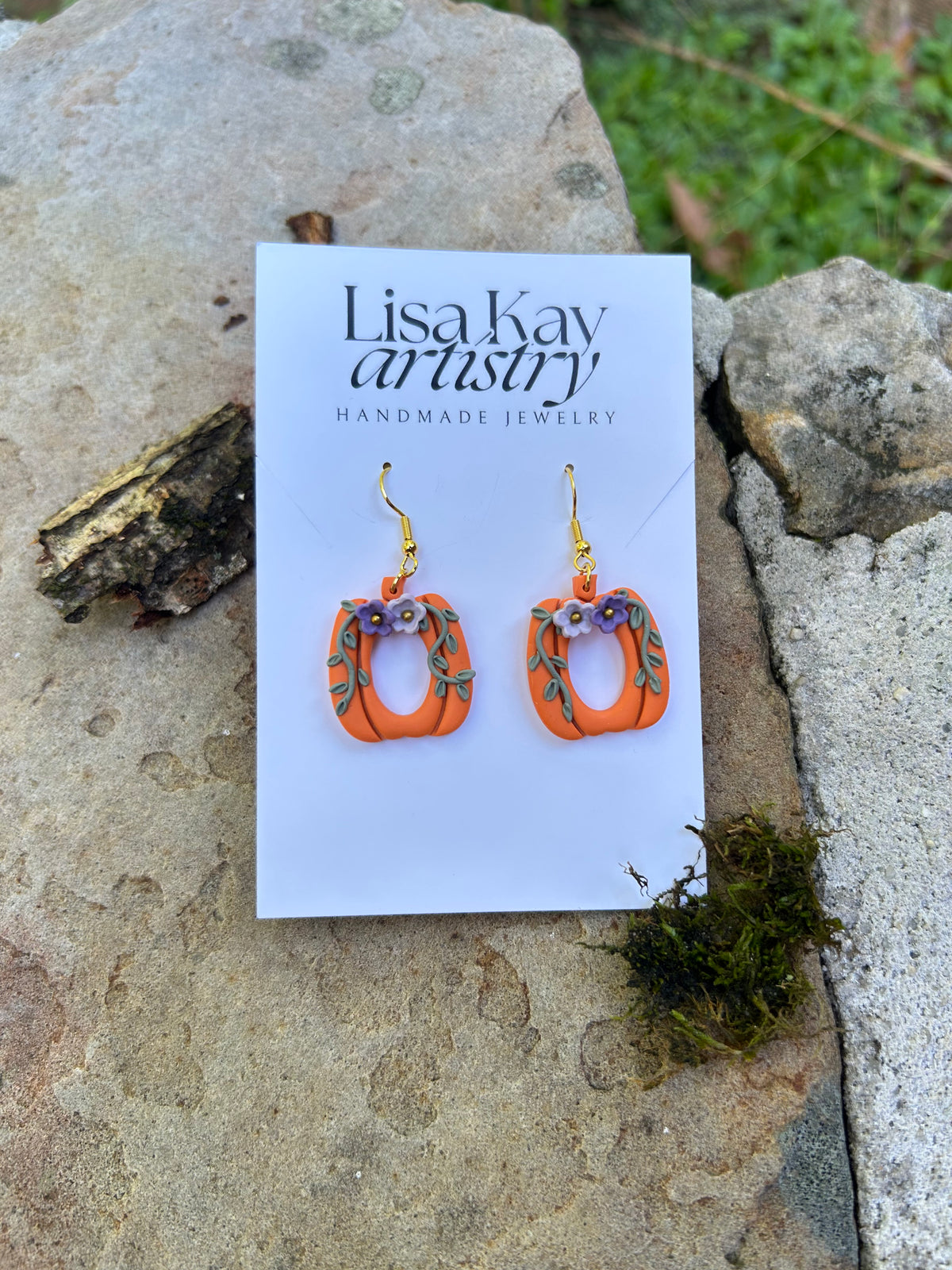 Orange Pumpkin Dangle Earrings 1.0