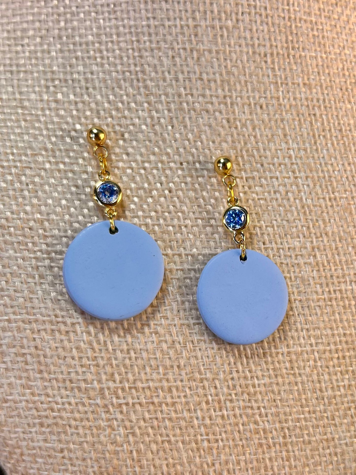 Blue Skies Round Dangles with sapphire  Blue Gem