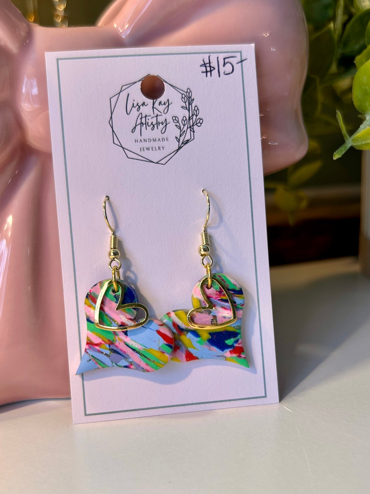 Rainbow Hearts and Charms Dangles