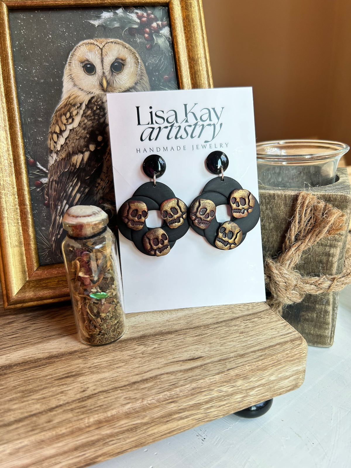 Trinity Skulls Statement Dangle Earrings