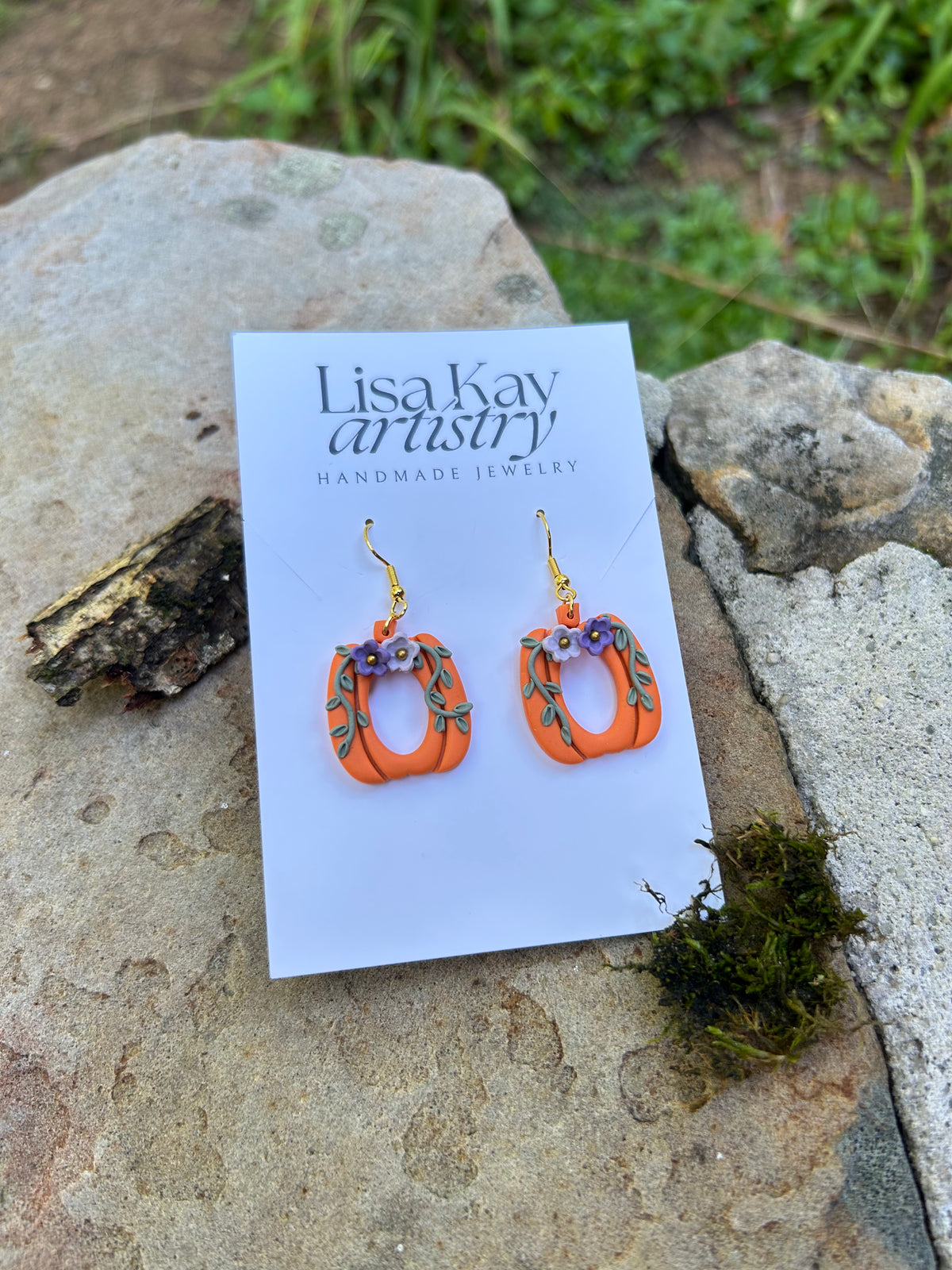 Orange Pumpkin Dangle Earrings 1.0
