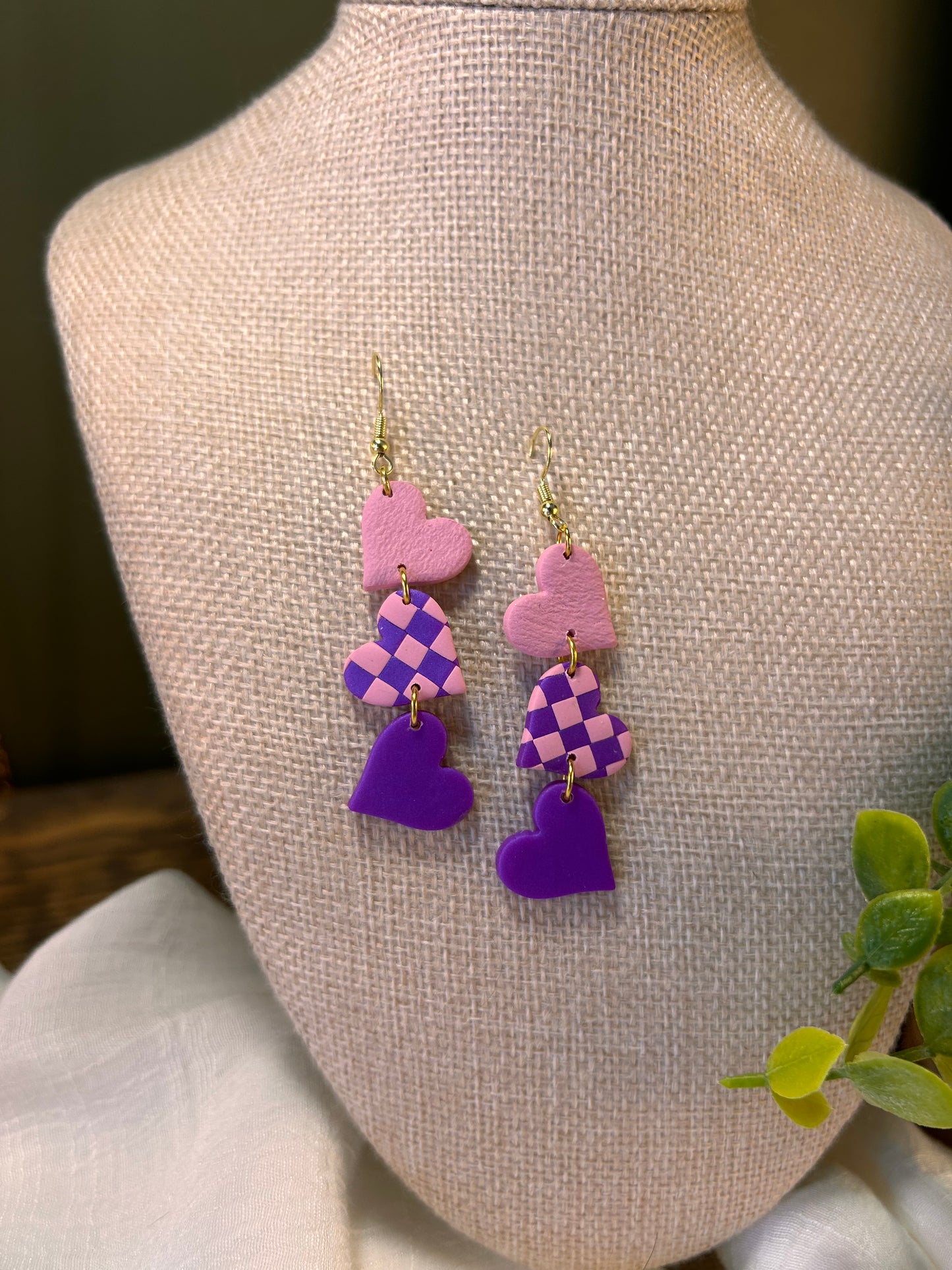 Pinkest Triple Heart Dangles