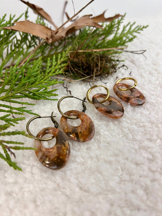 Forest Floor Organic Hoop Earrings