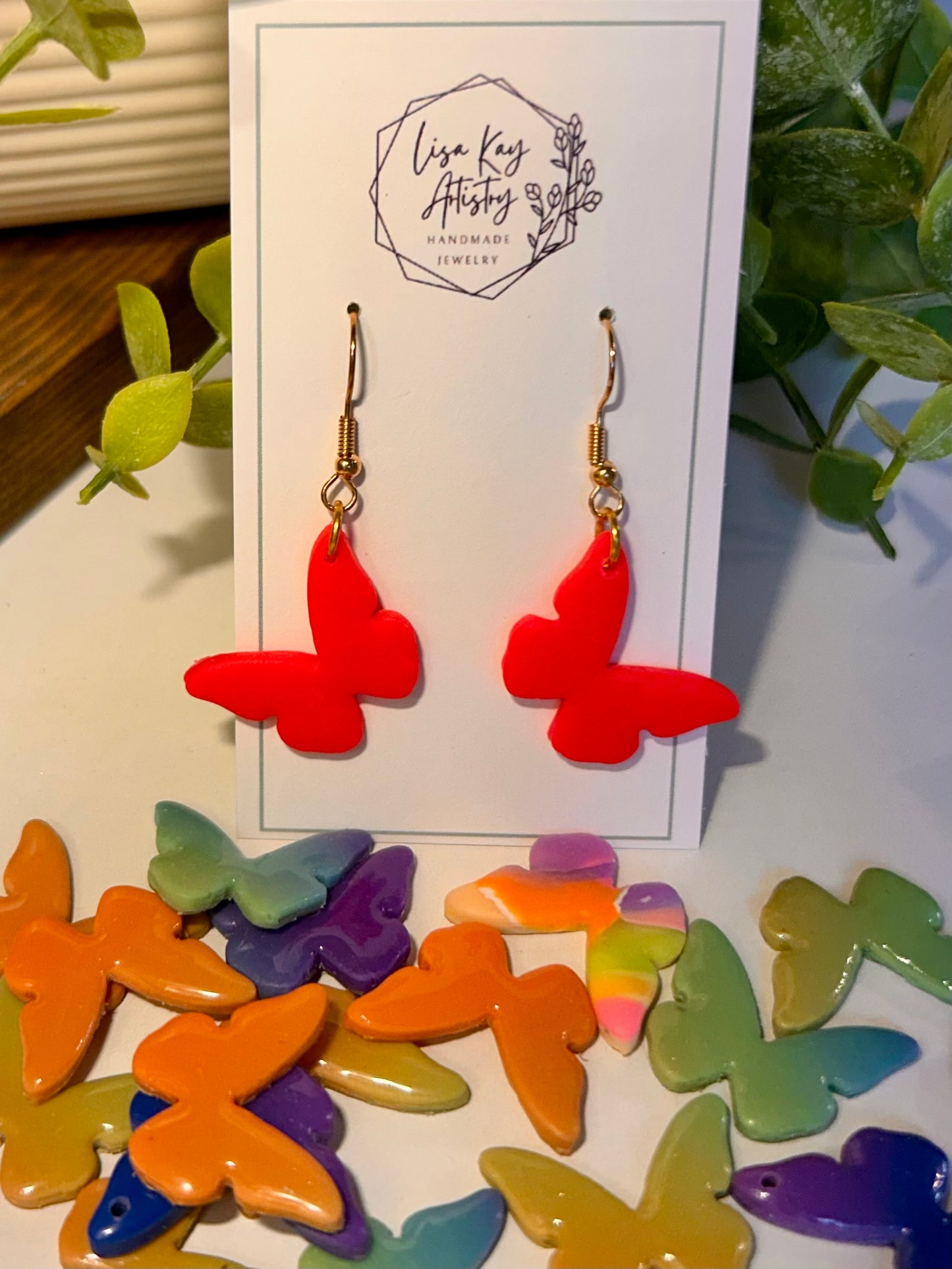 Matte Butterfly Dangles or Studs