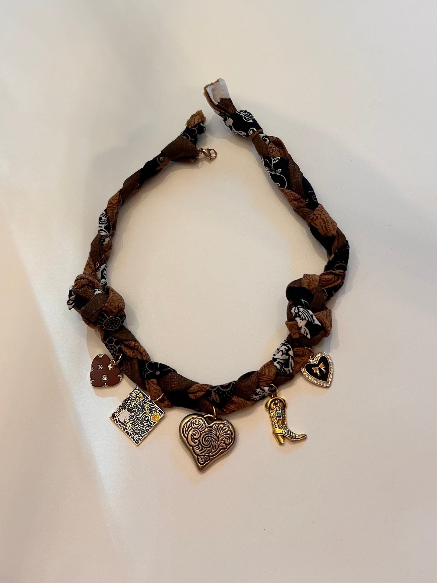 Braided Bandana Charm Necklaces