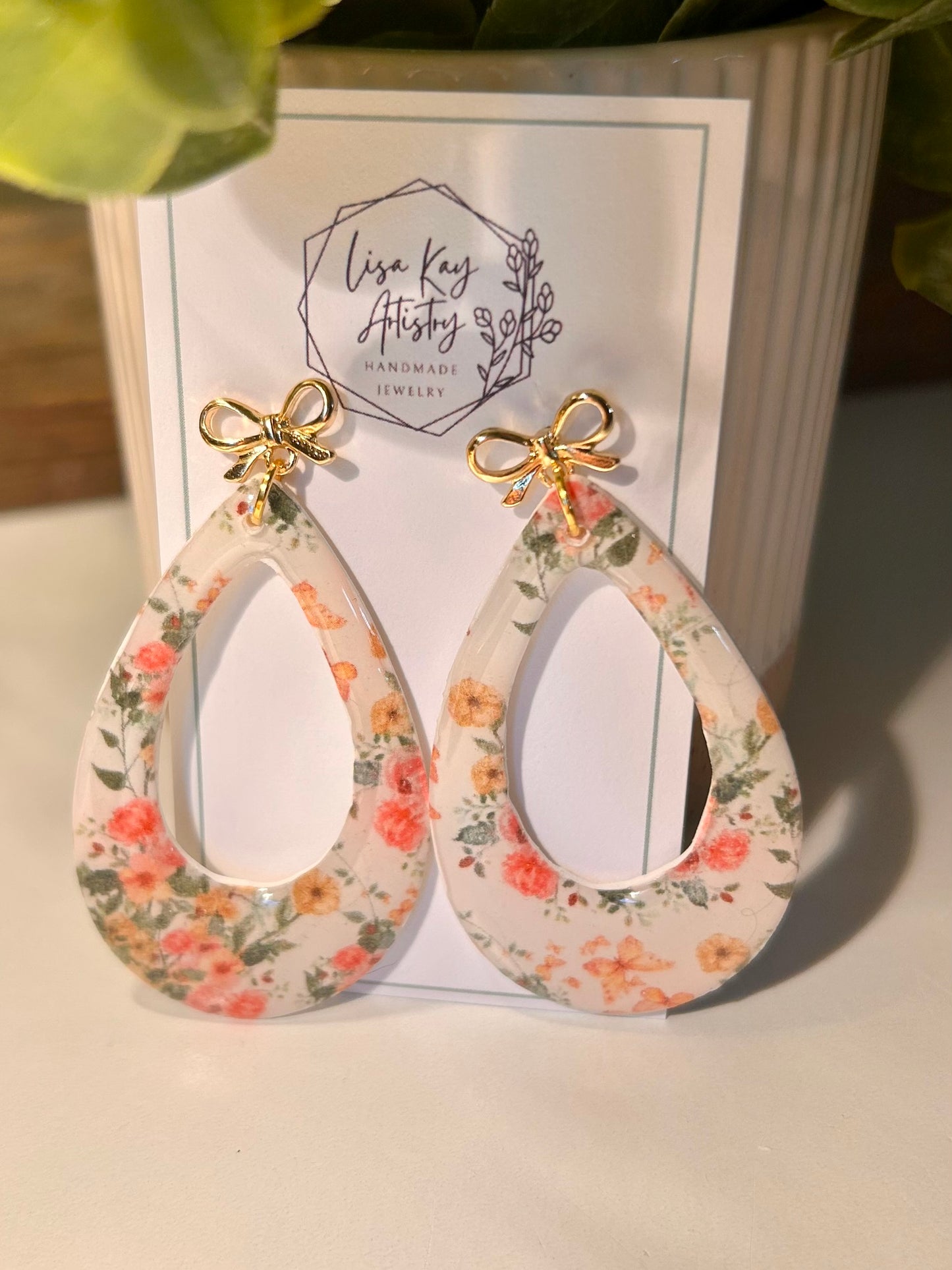 Floral Large open teardrop One Piece