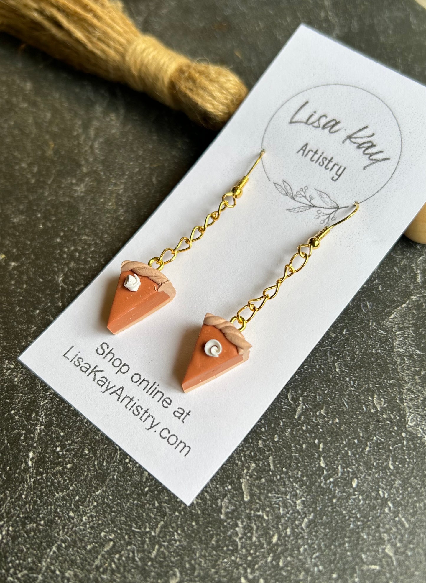 Pumpkin Pie Slice Earrings