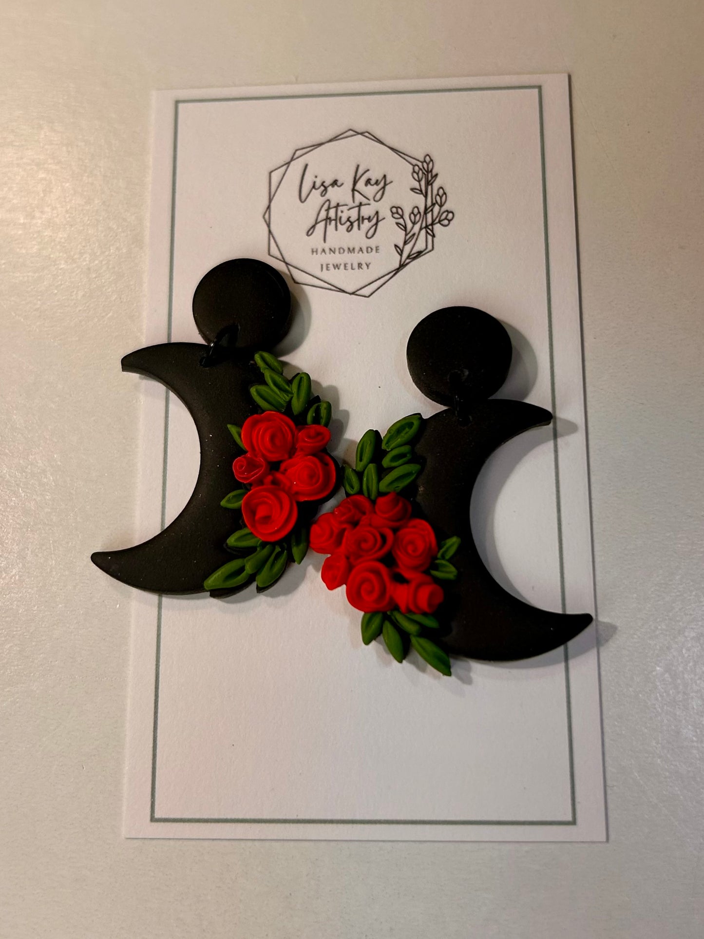 Moon and Roses Earrings