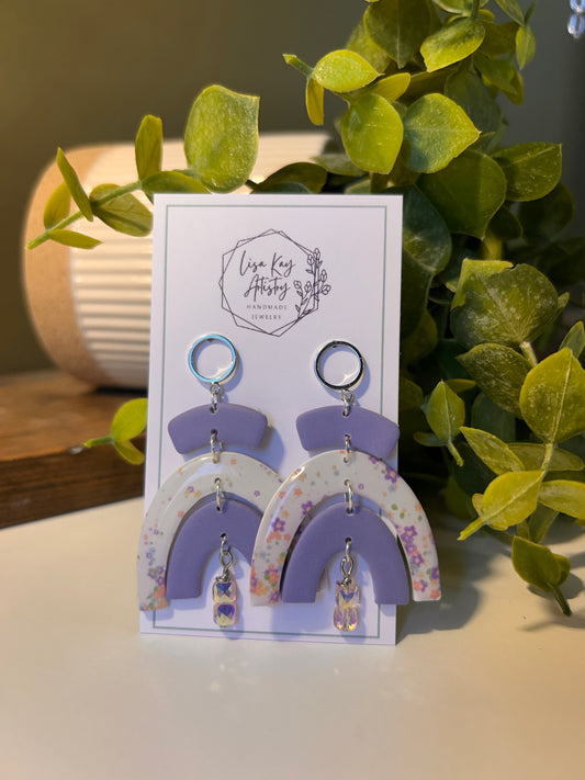 Purple Rainbows Dangles or Studs