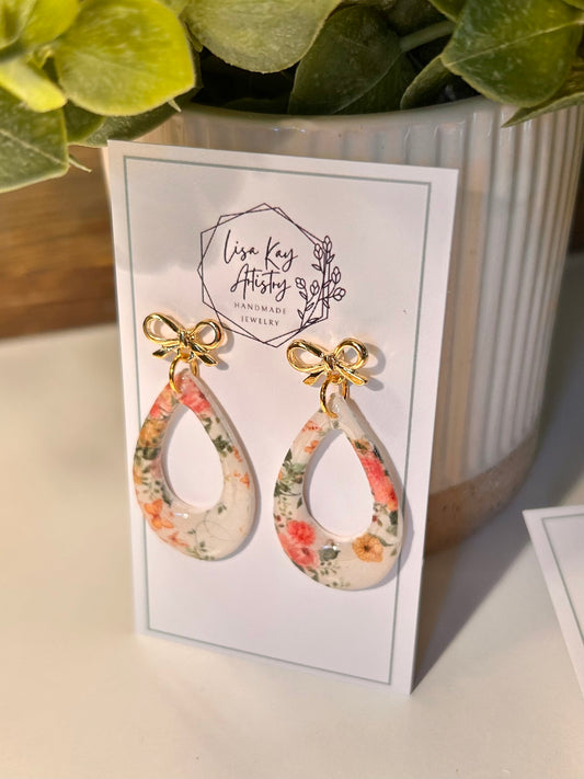 Floral medium open teardrop One Piece