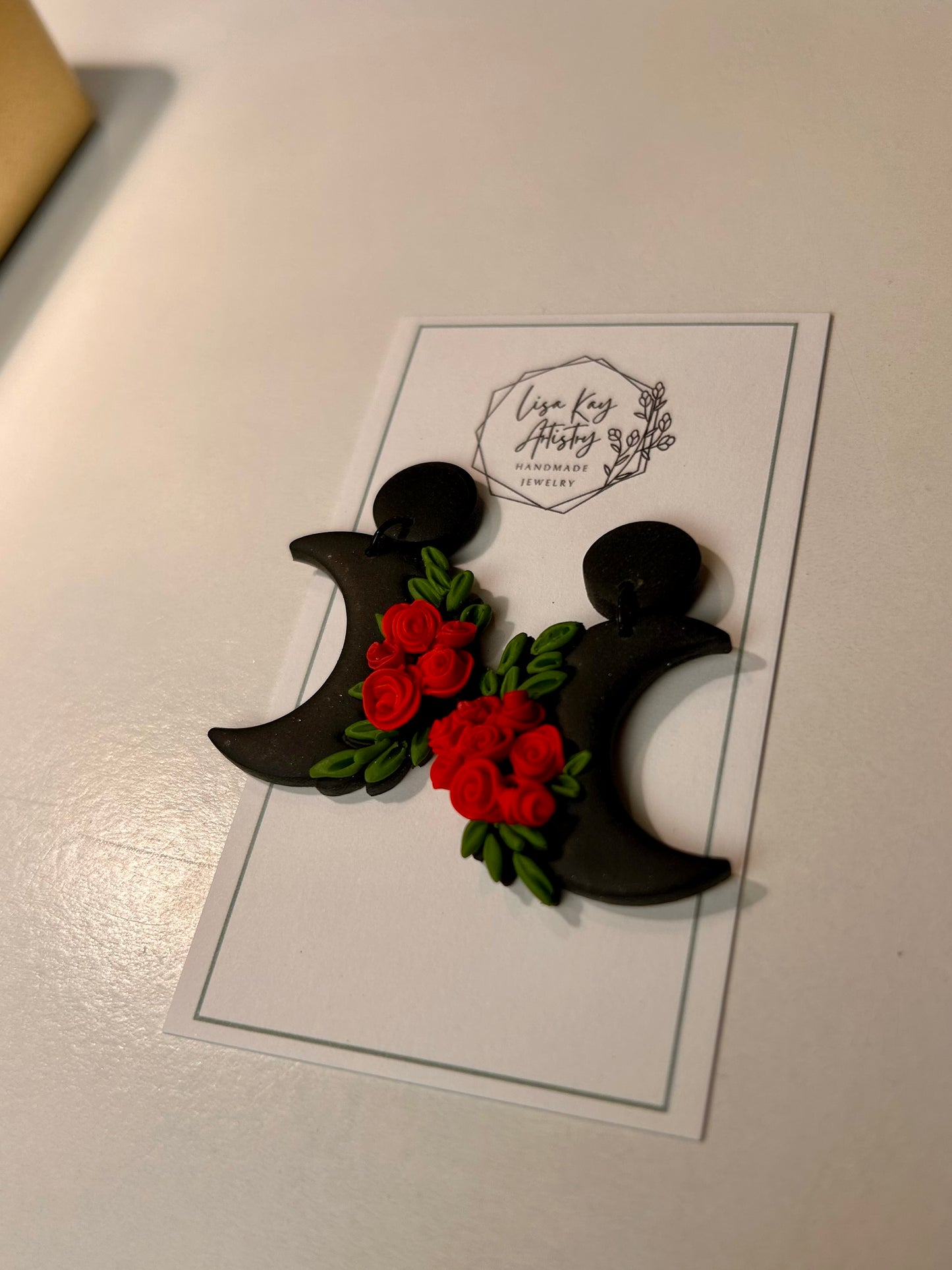 Moon and Roses Earrings