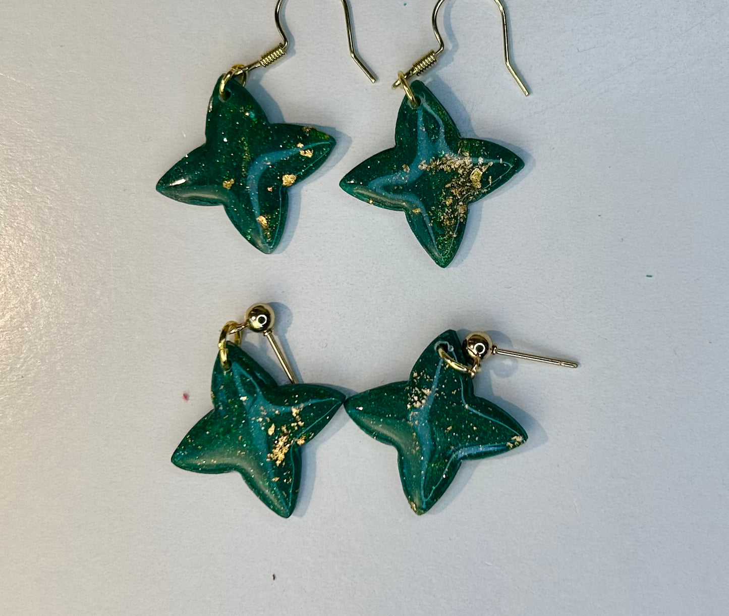 Deep Green Forest Light North Star Dangles