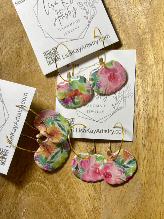 Pumpkin Floral Chintz