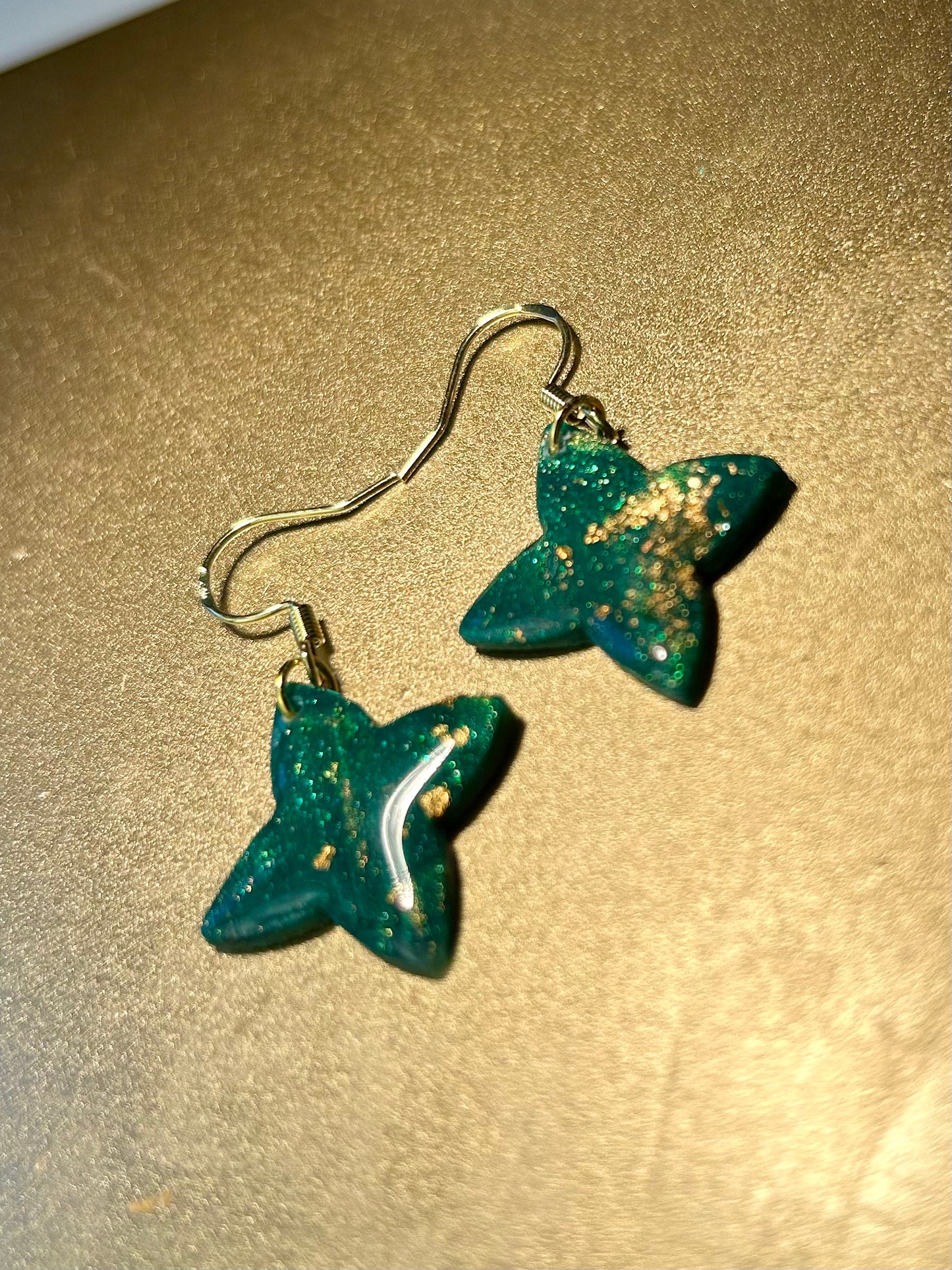 Deep Green Forest Light North Star Dangles