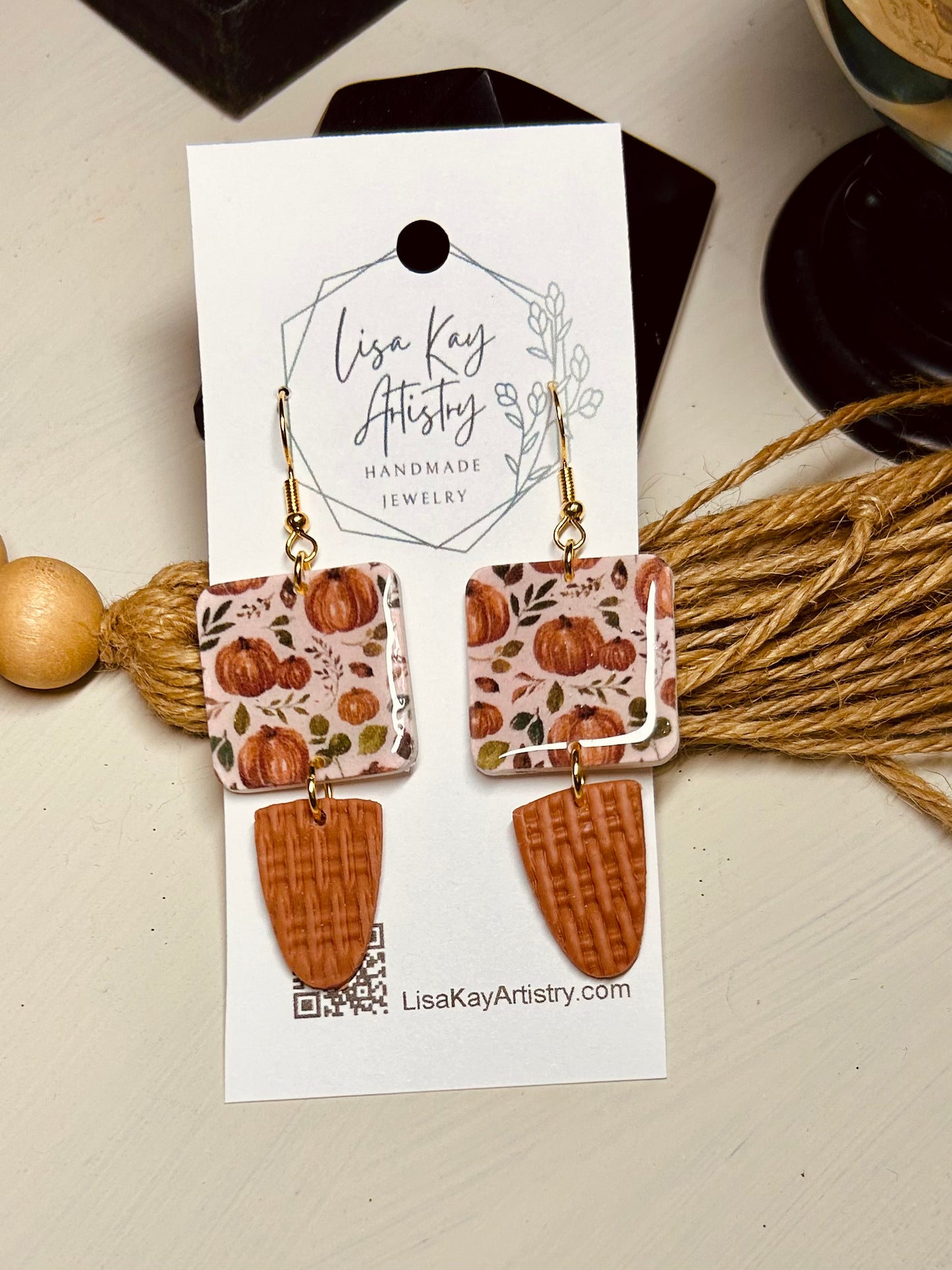 Terracotta Pumpkin Dangles