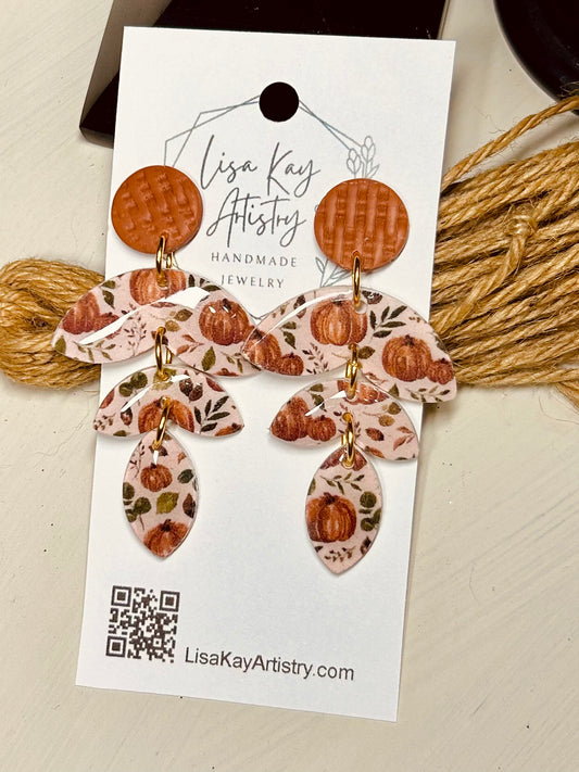 Terracotta Pumpkins 4 Piece Dangle