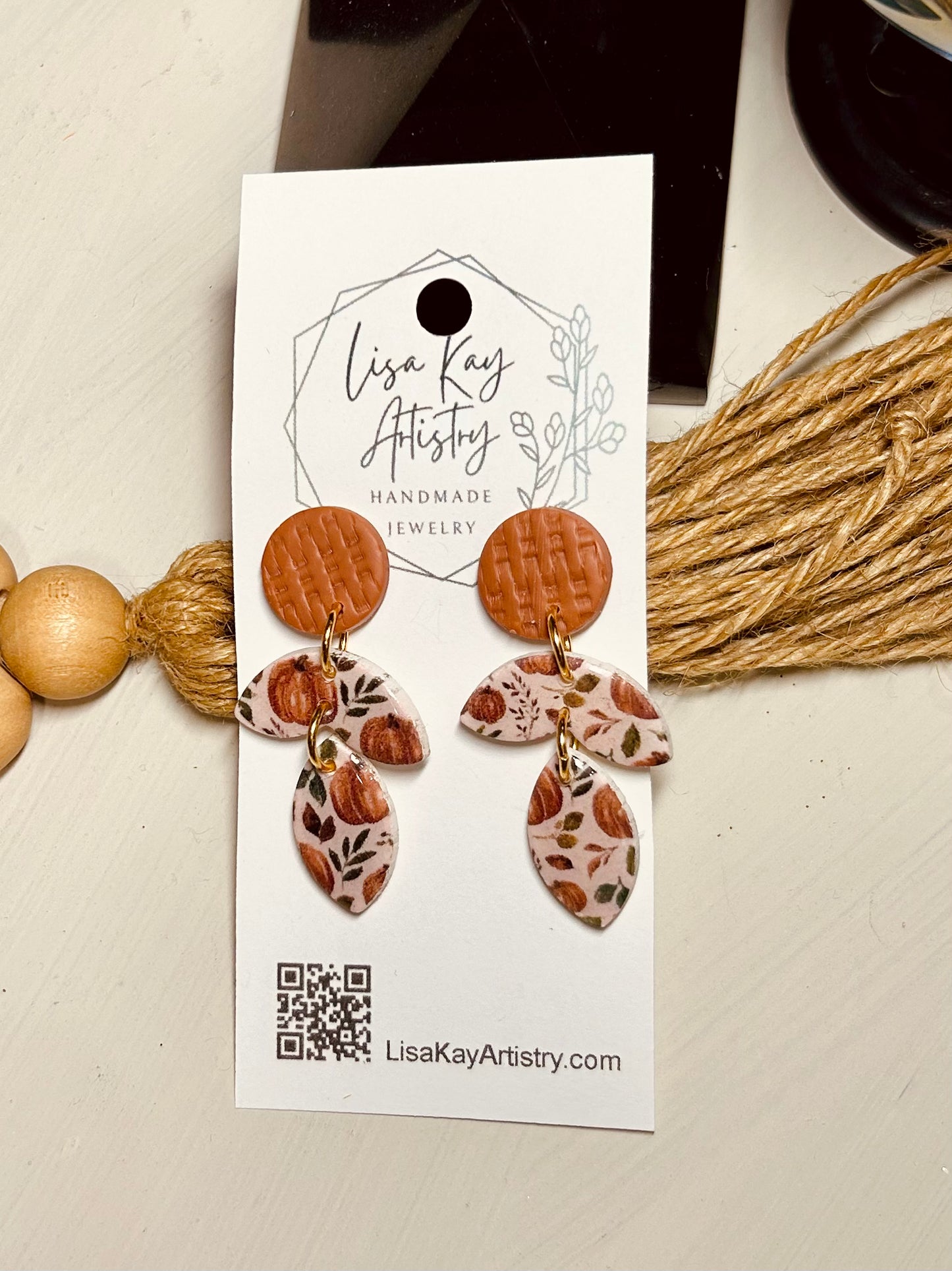 Terracotta Pumpkin 3 Piece Dangle