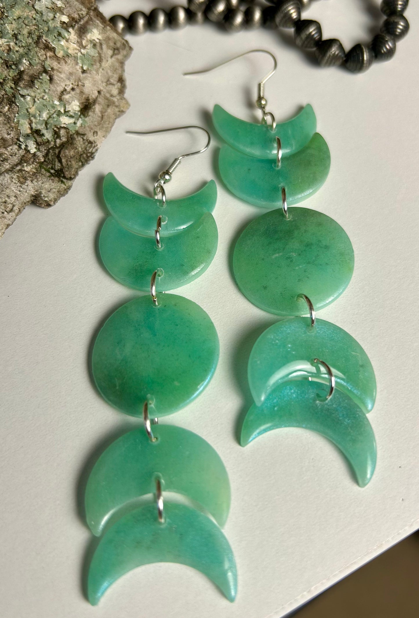 Moon Phase 5 Piece Sea Glass Dangle