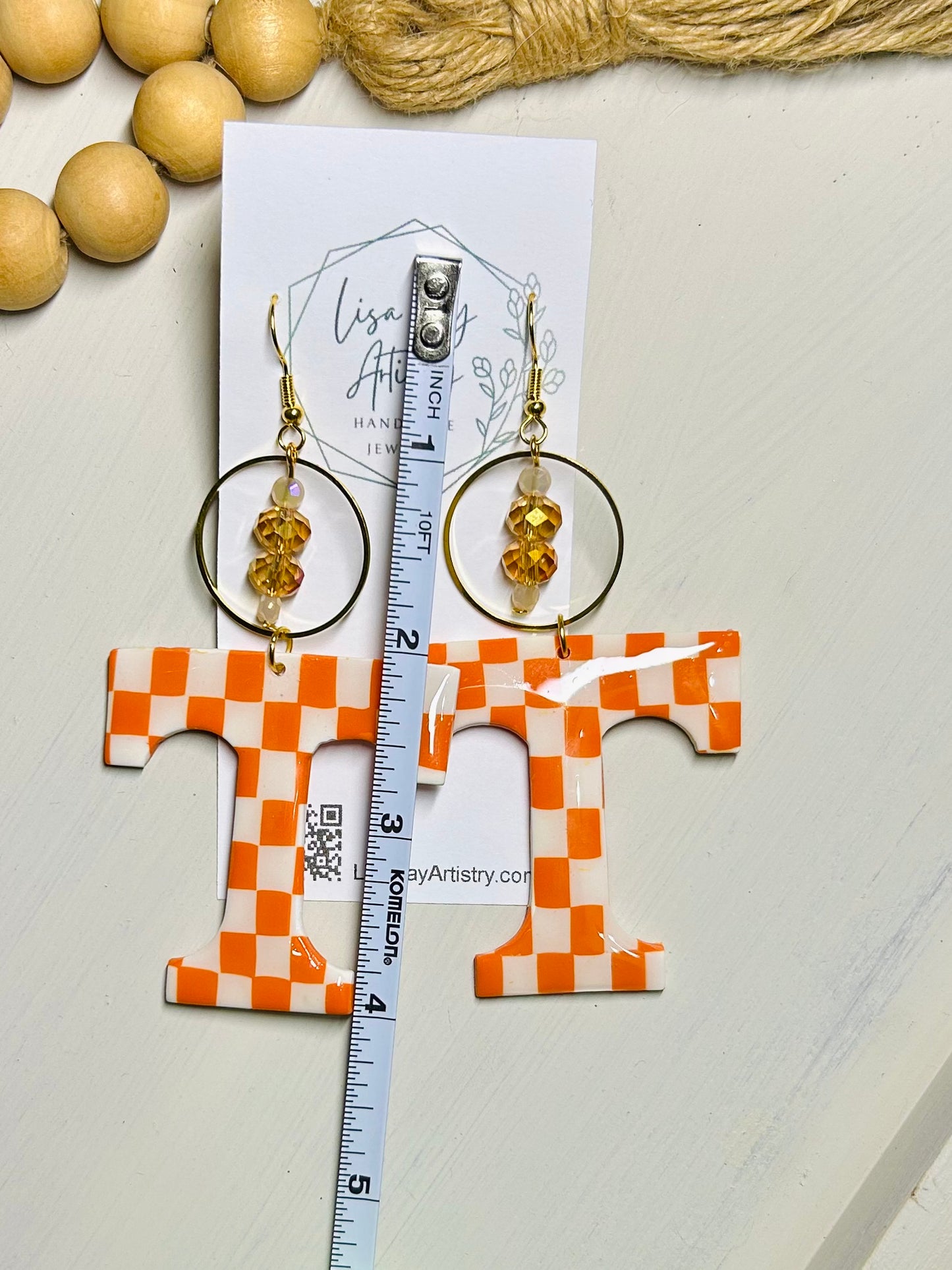 Tennessee Checkerboard - 2 inch with beaded charm