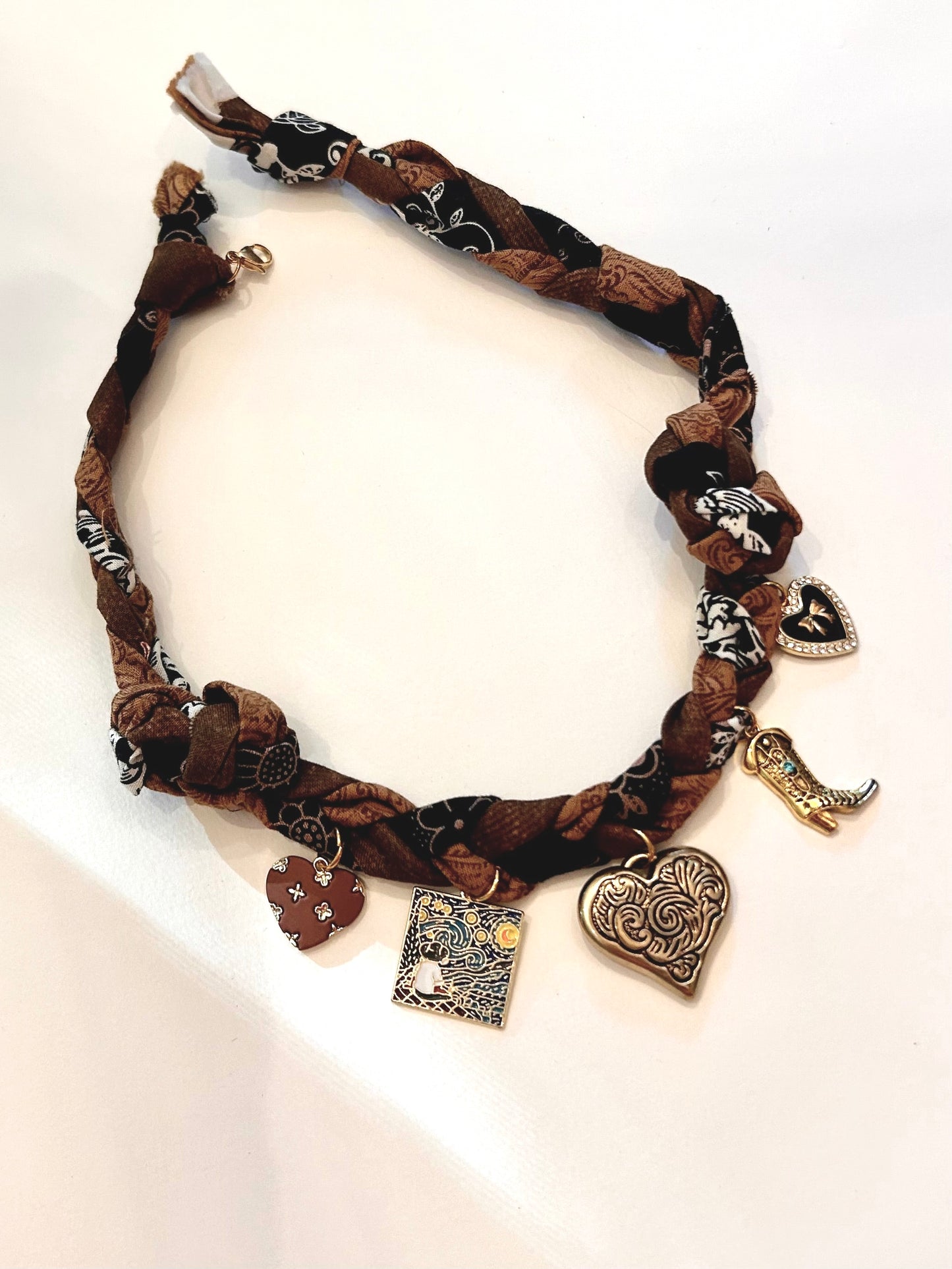 Braided Bandana Charm Necklaces