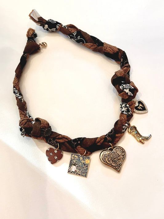 Braided Bandana Charm Necklaces