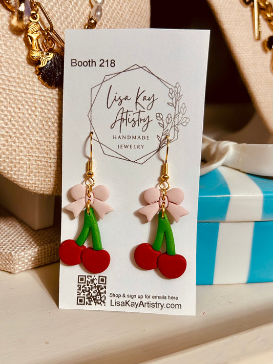 Cherry & Bow Earrings