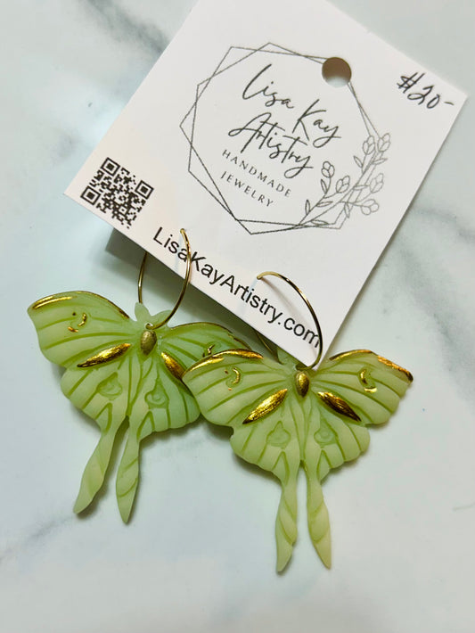 Luna Moth Hoops