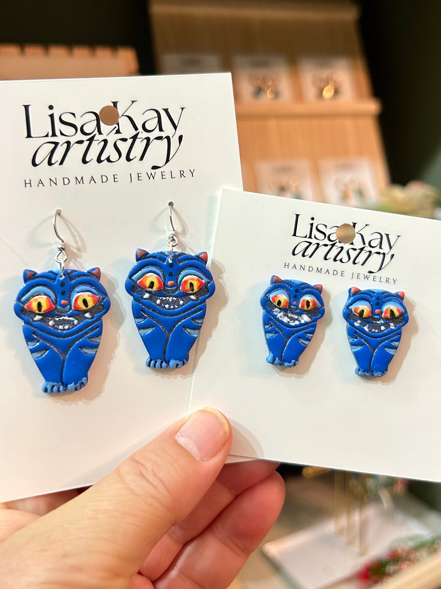 Derpy Tiger Dangle Earrings or Studs-Handcrafted