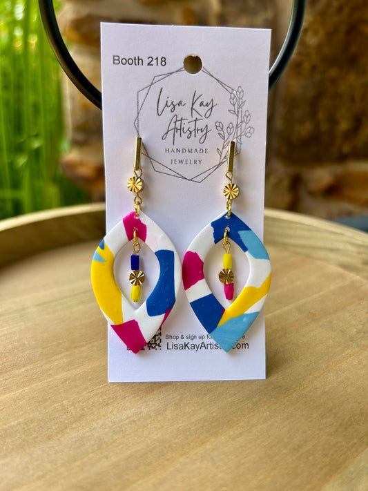 Color Splash Beaded Teardrop Dangle