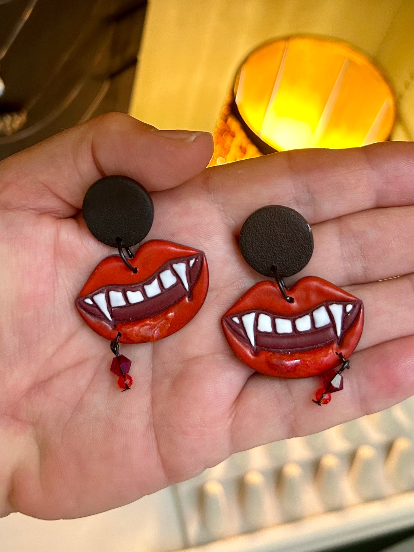 Vampire Lips Dangle Earrings