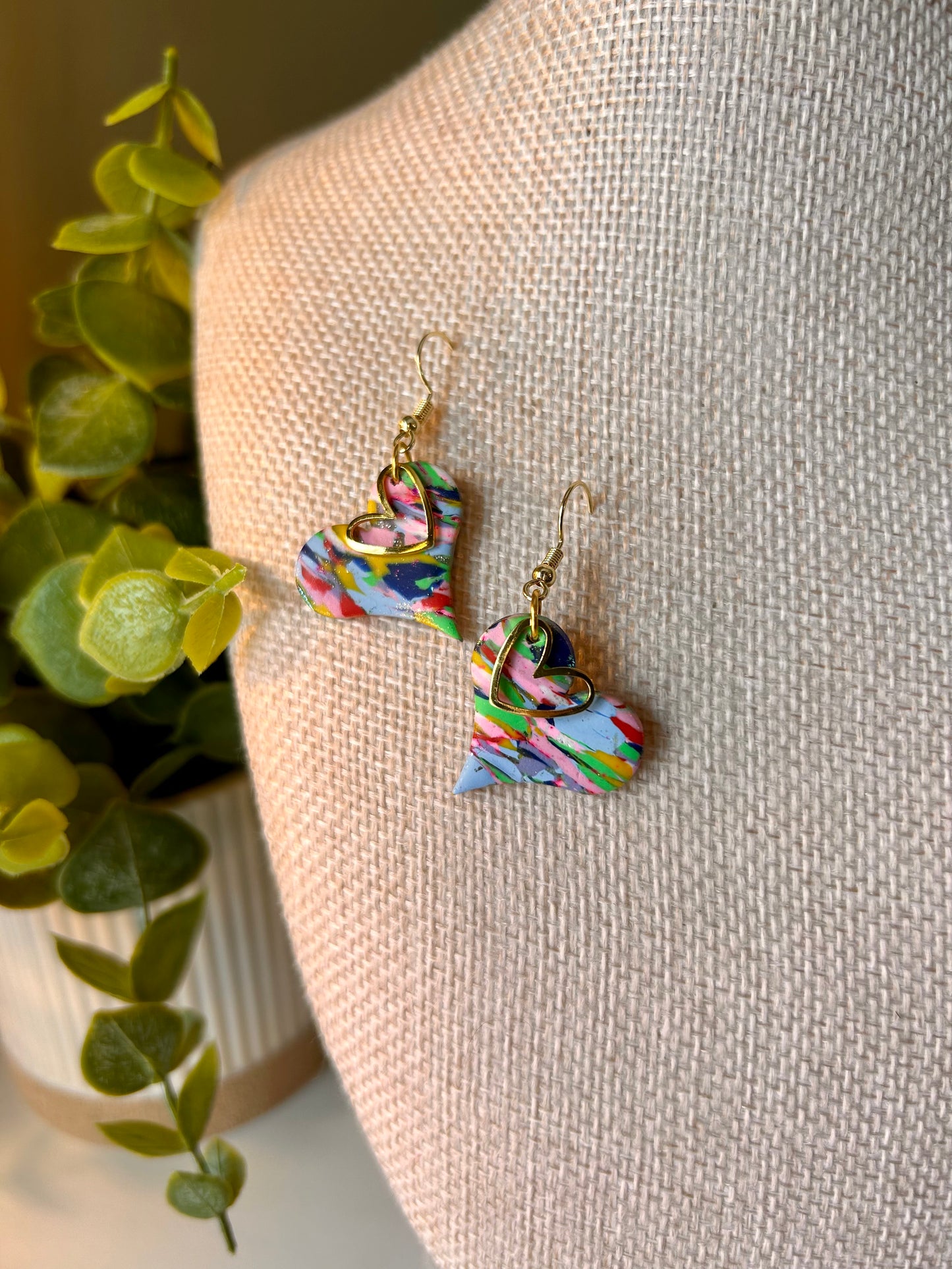 Rainbow Hearts and Charms Dangles