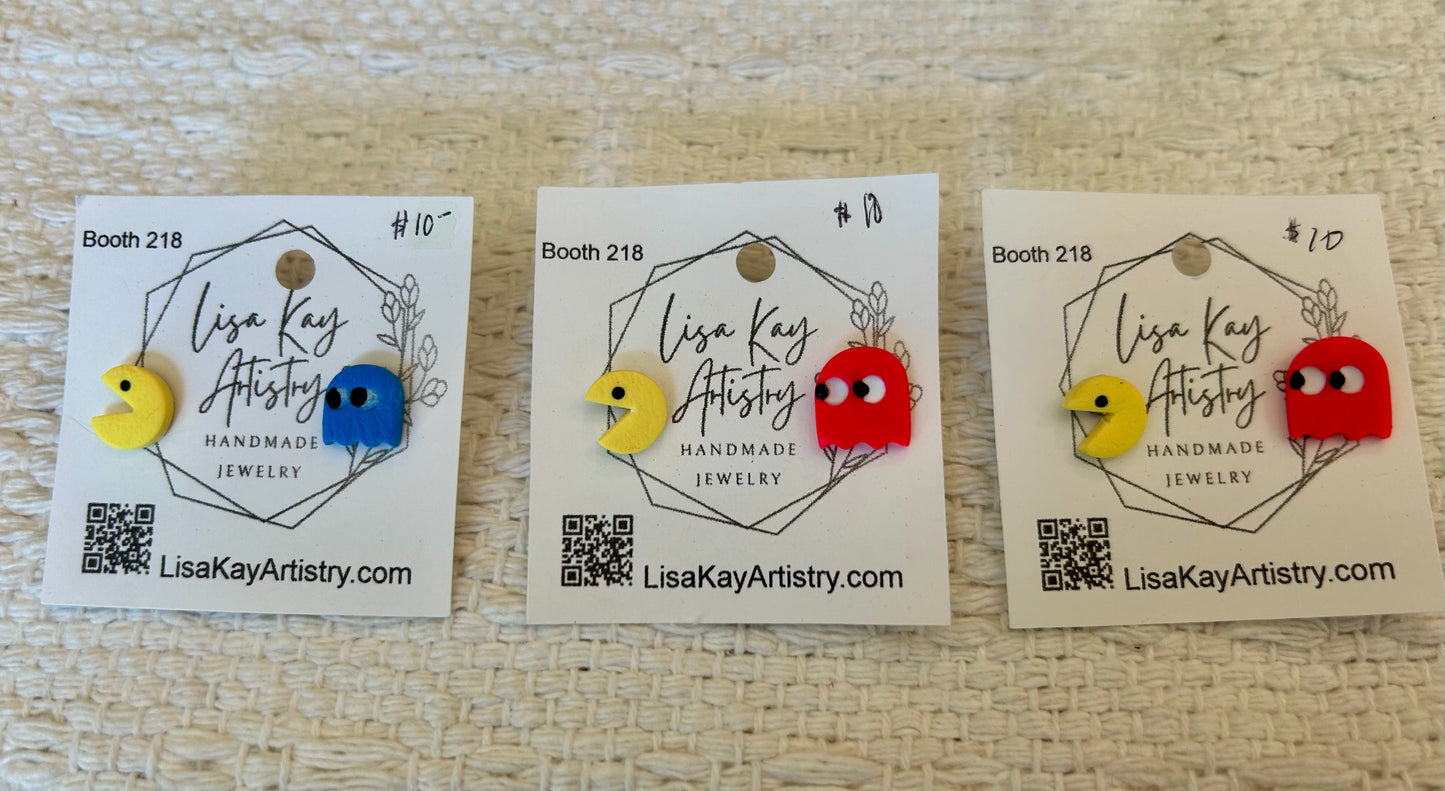 Video Game Pac Man Earrings