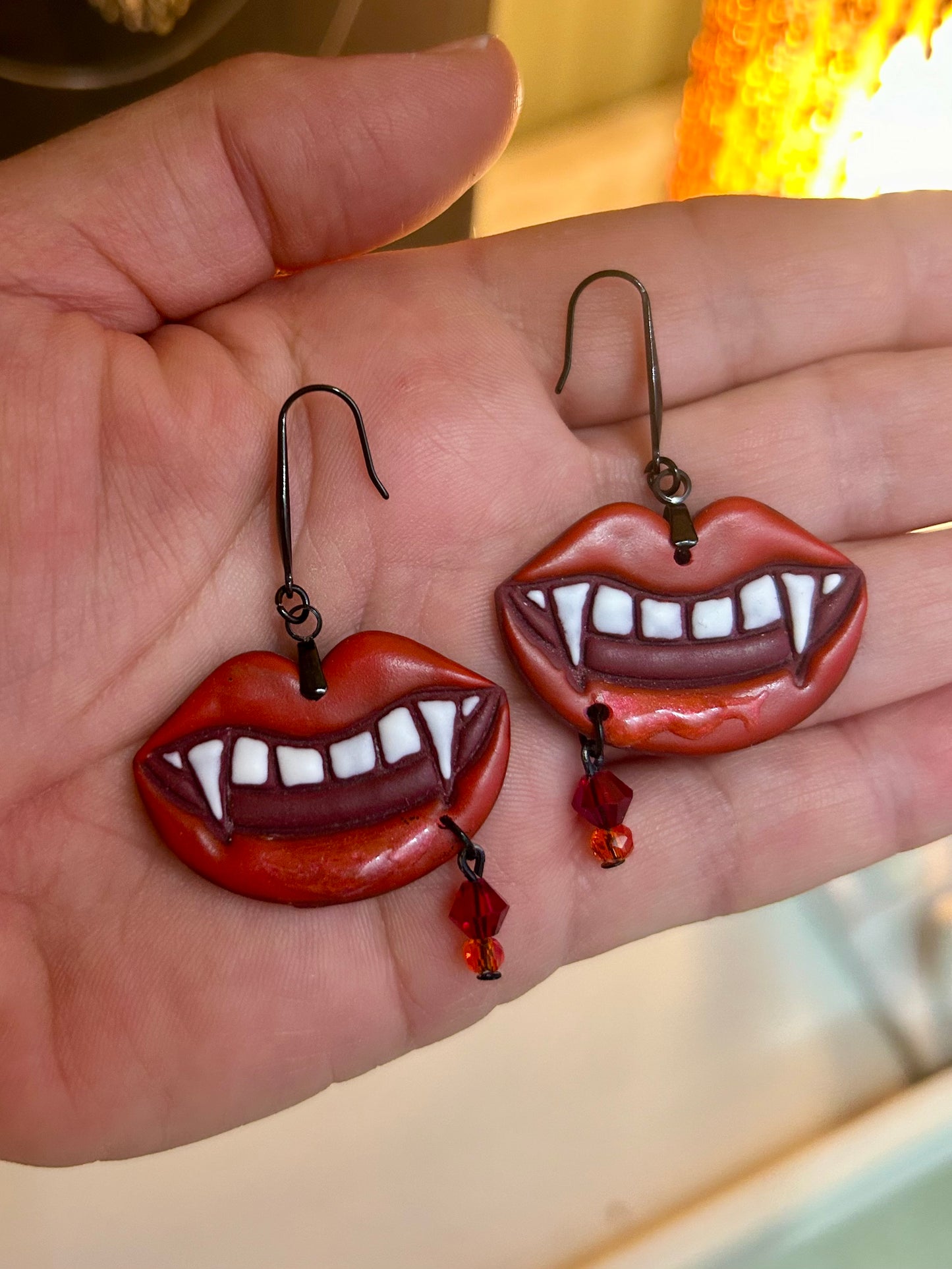 Vampire Lips Dangle Earrings