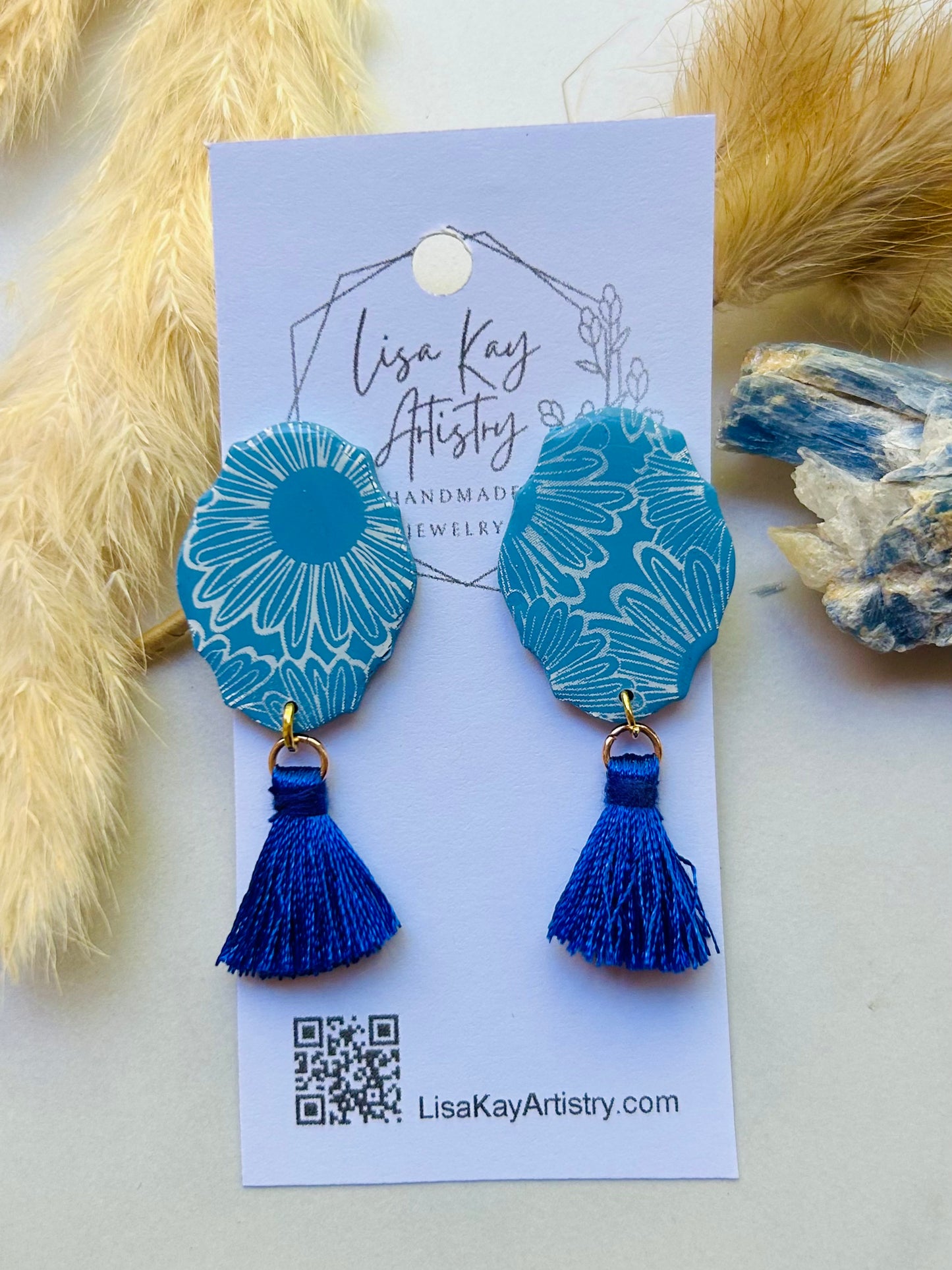 Cornflower Blue frame & tassels