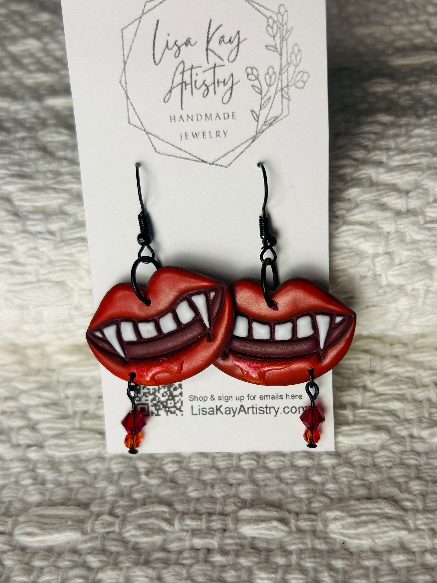Vampire Lips Dangle Earrings