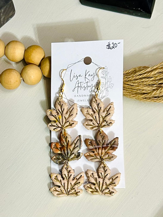 Fall Maple Leaf (Large) 3 stack Dangle