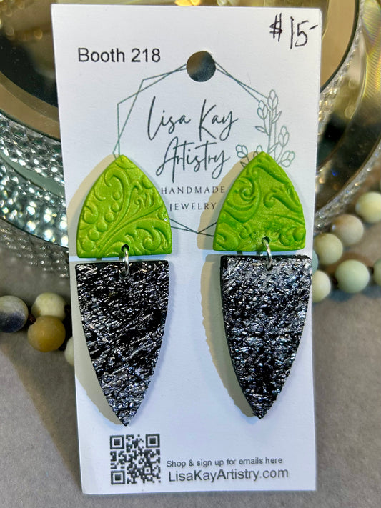 Two piece Elphaba Inspired Manicure Dangles