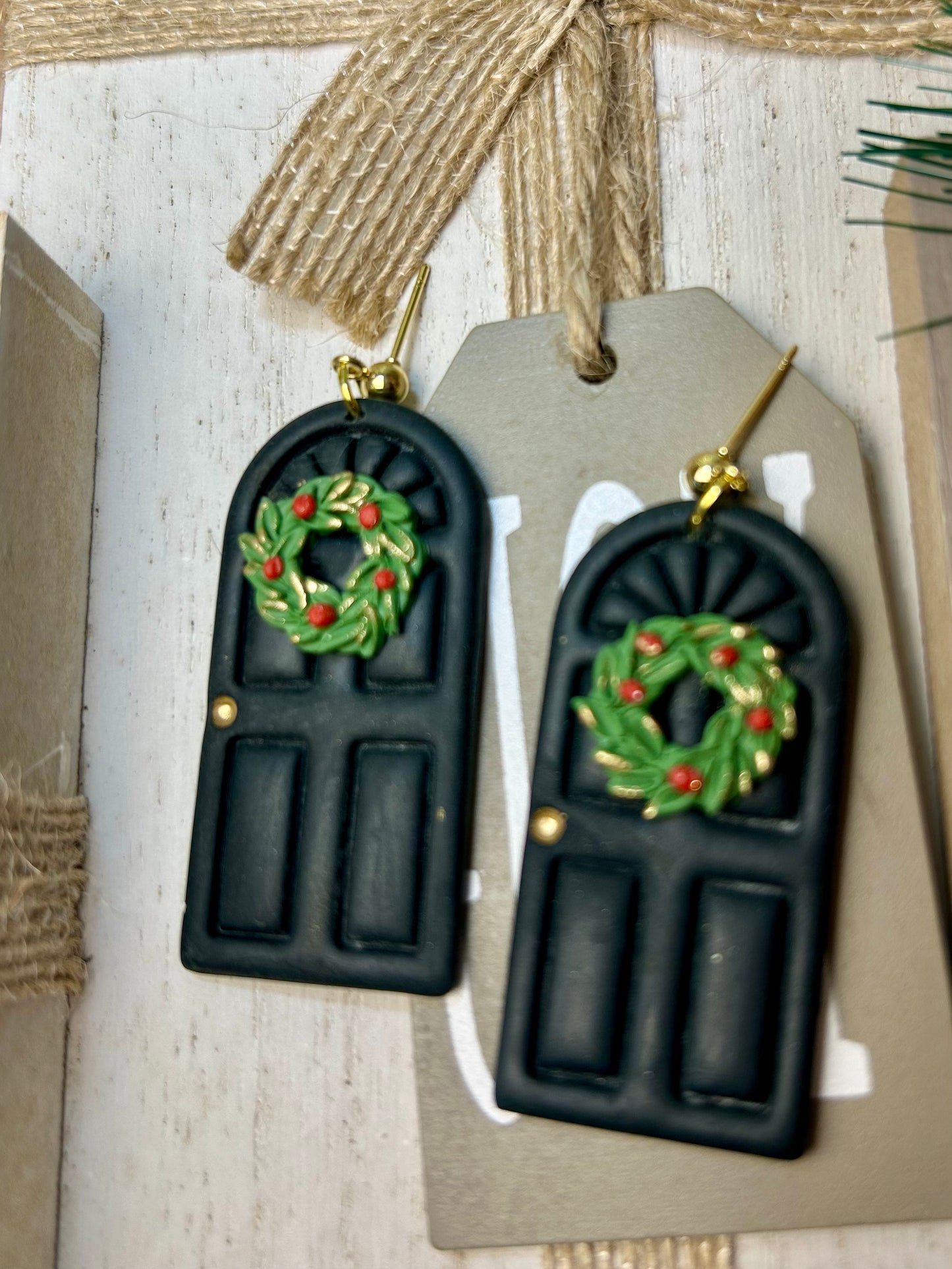 Door with wreath Dangles