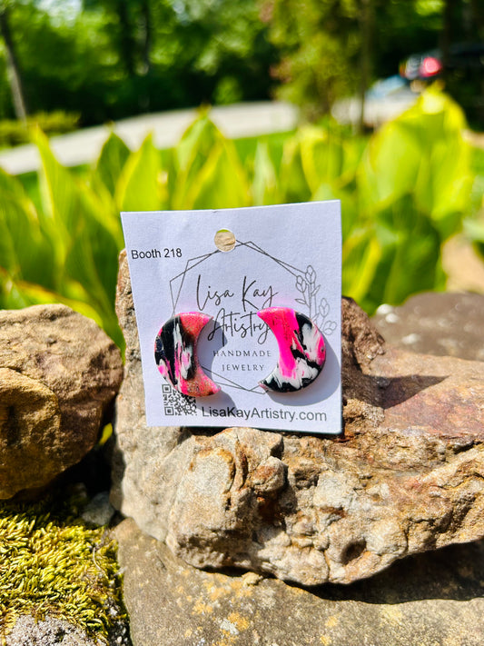 Pink Magic Moon Stud