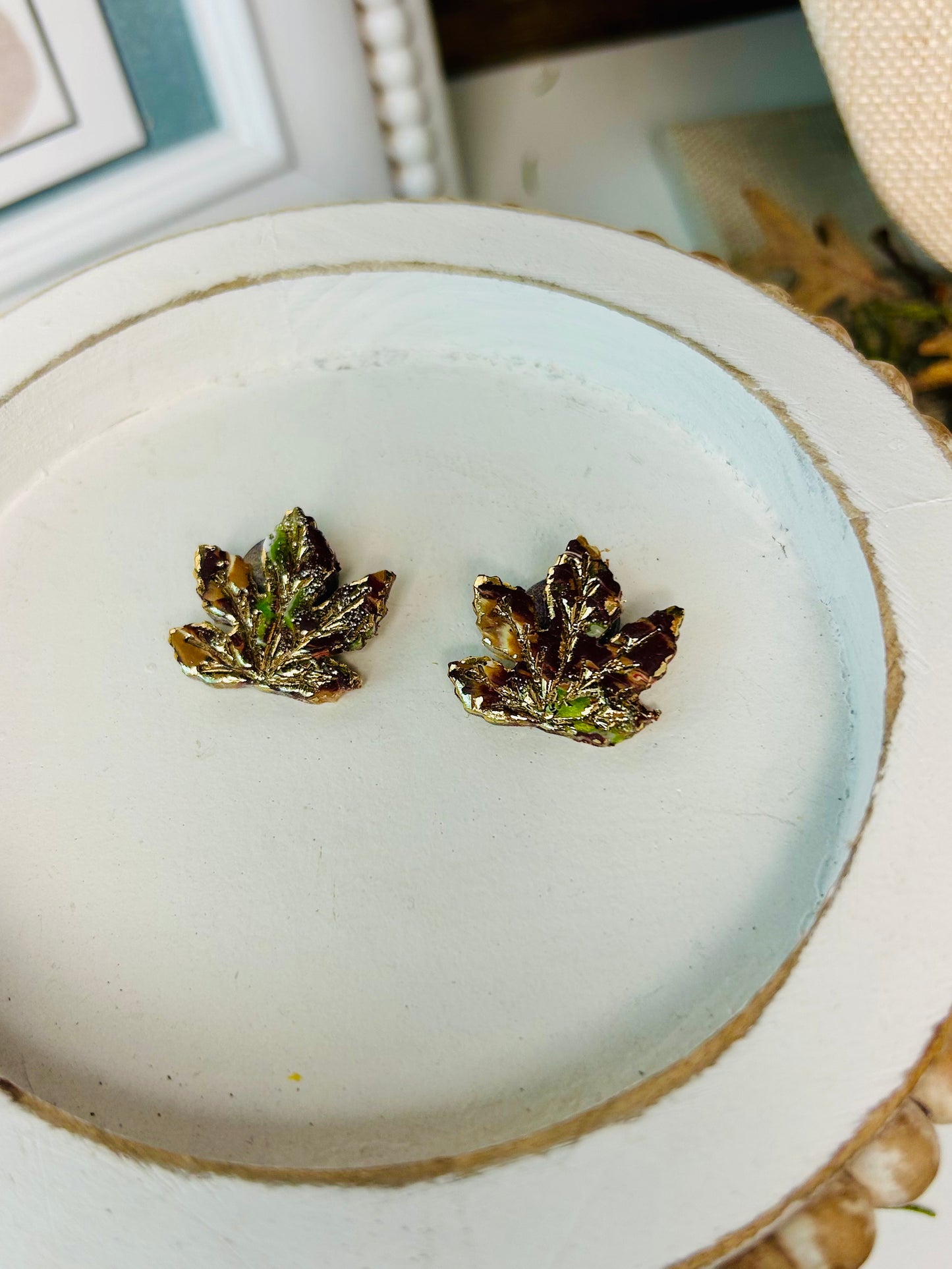 Leaf Earring Stack Dangles or studs