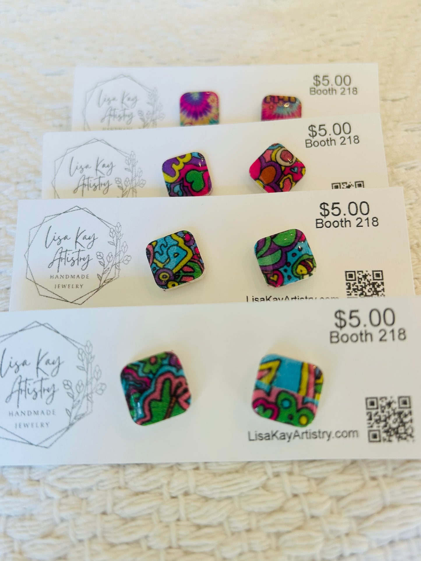 Hippie Square Studs