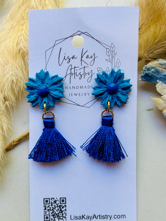 Cornflower Blue with Tassels