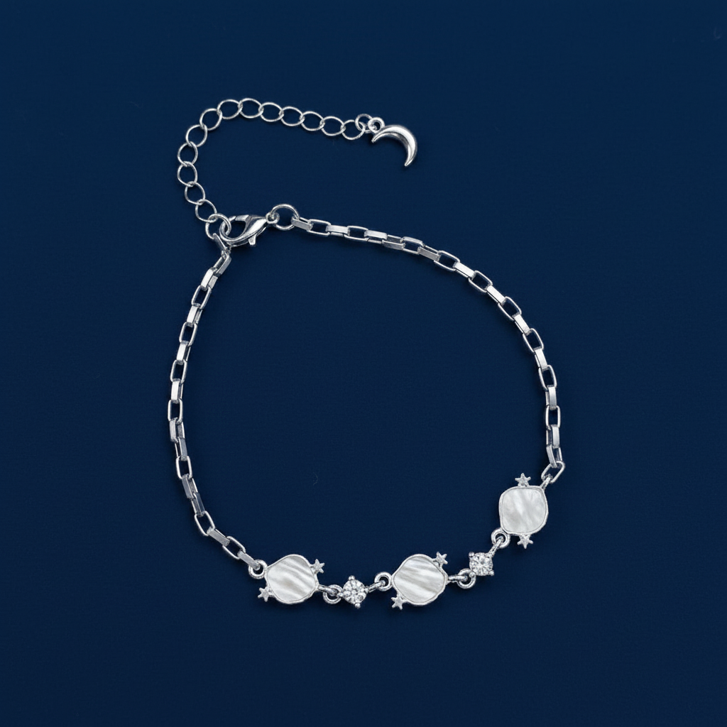 Shell Inlay bracelet with CZ Stars