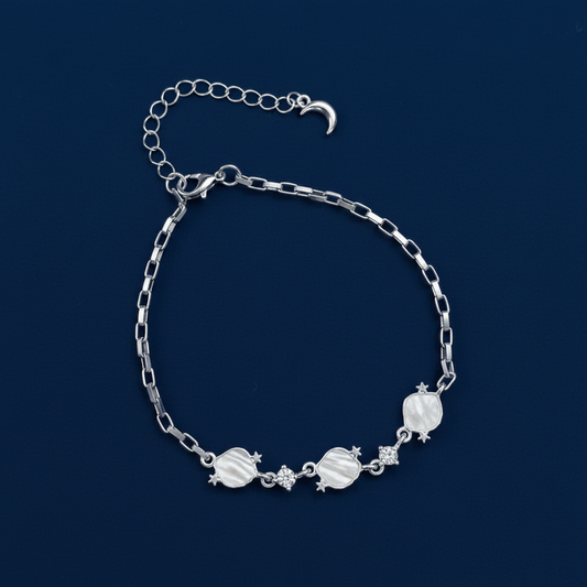 Shell Inlay bracelet with CZ Stars