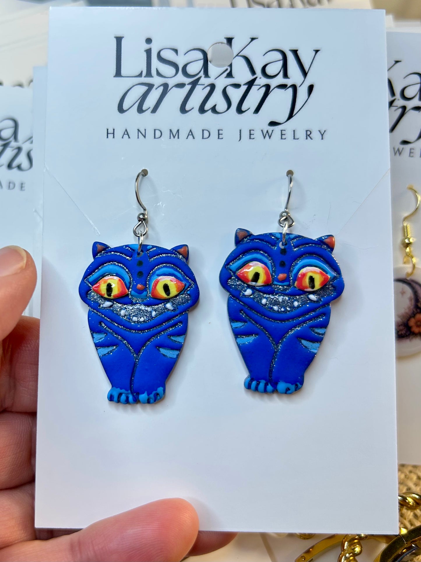 Derp Cat Dangle Earrings or Studs