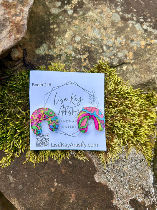 Rainbow Hippie Studs