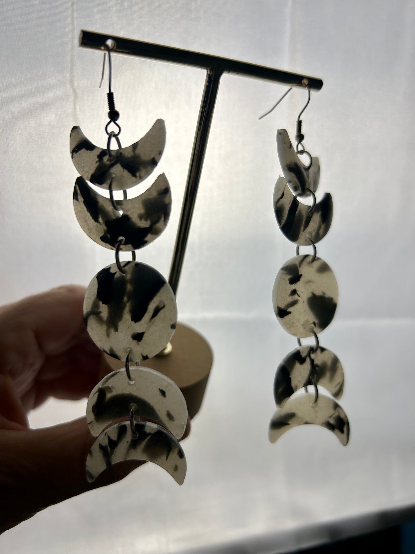 Moon Phase 5 Piece Smokey Quartz Dangle