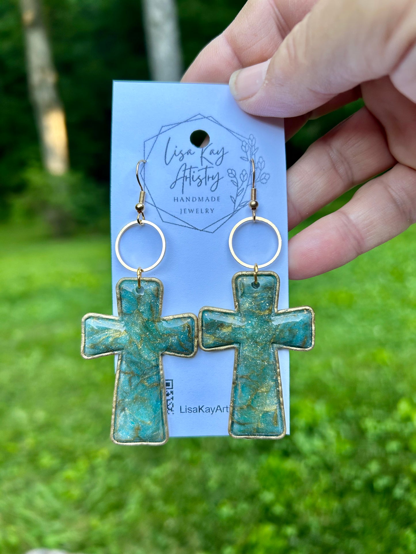 Sea Glass Cross 2”