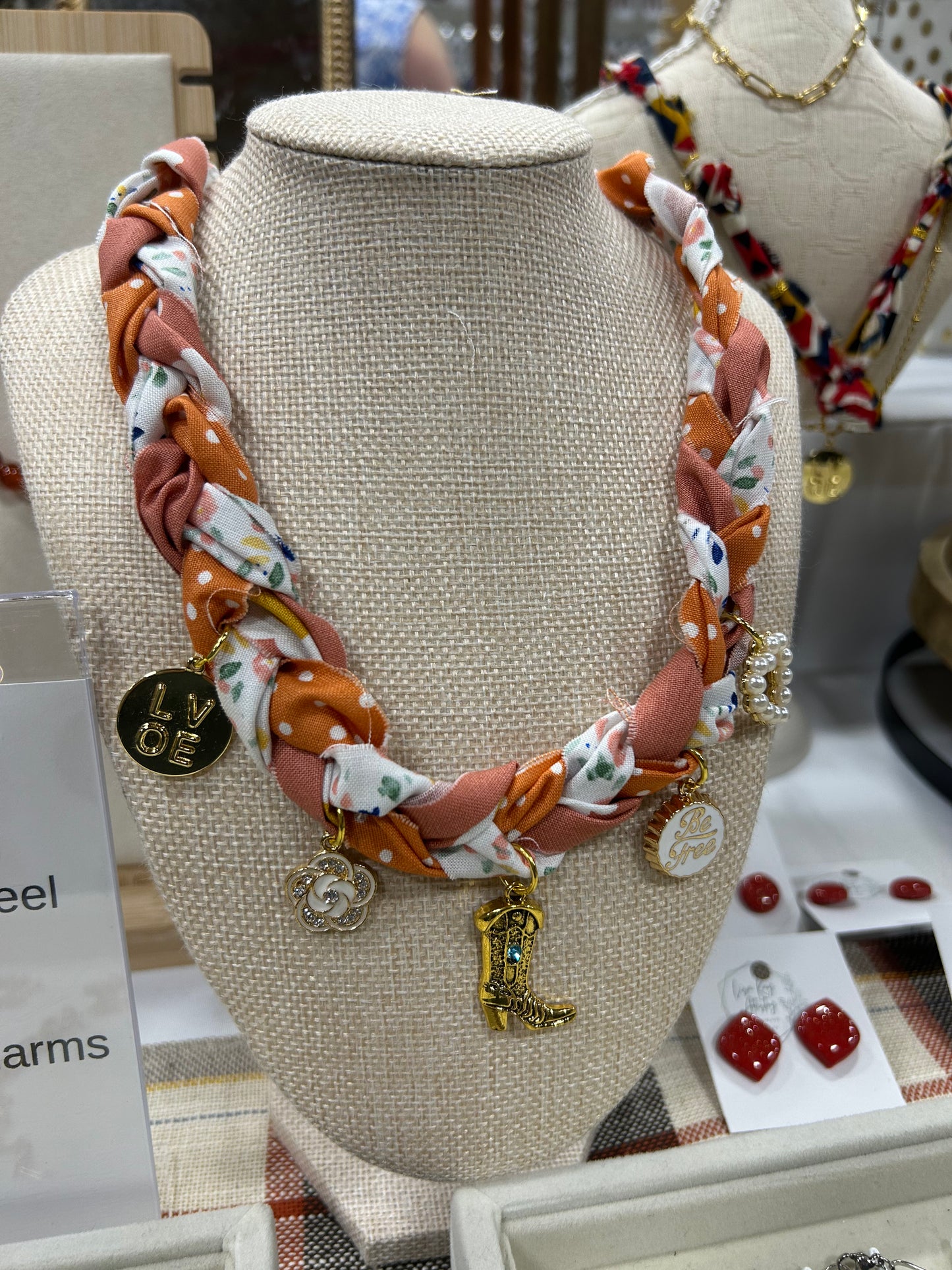 Braided Bandana Charm Necklace